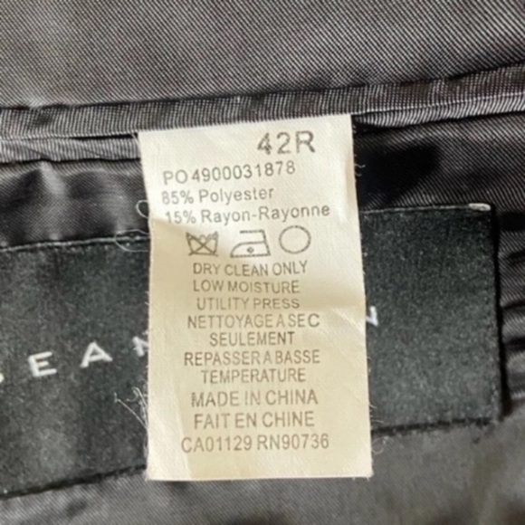 Mens Windowpane Blazer Blue Sean John Sport Coat Wool Size 42R - Picture 9 of 9